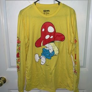 Yellow long sleeve shirt.